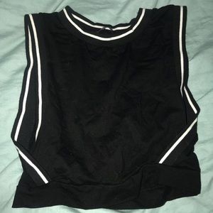 black and white stripe crop top